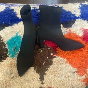 Zara black block heel bootie